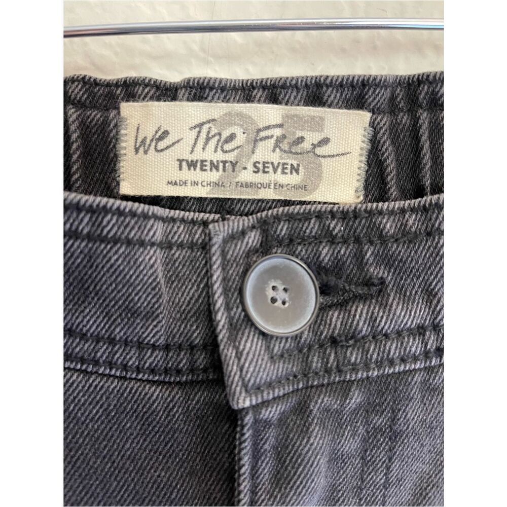 Free People We The Free Wide-Leg barrel leg Jeans raw hem Charcoal washed black - Picture 5 of 8